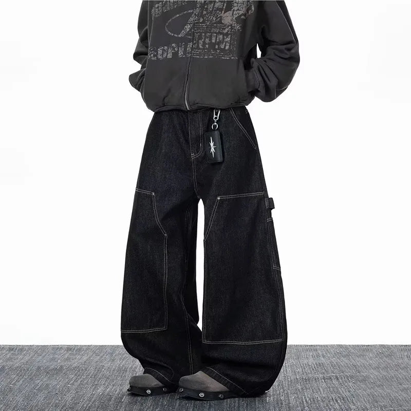 Rove Solid Black Denim V5 Super Baggy