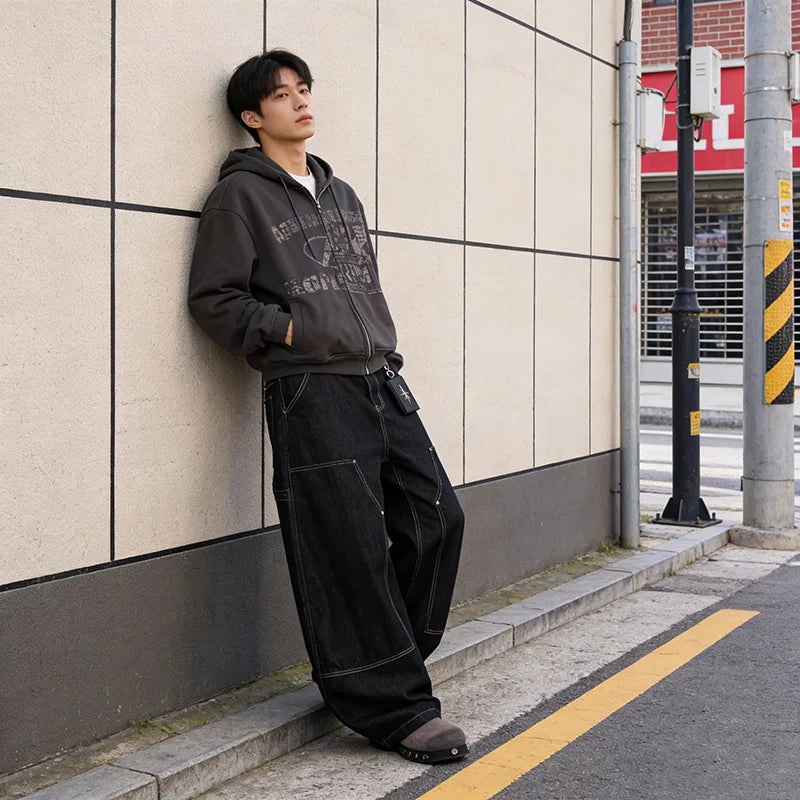 Rove Solid Black Denim V5 Super Baggy