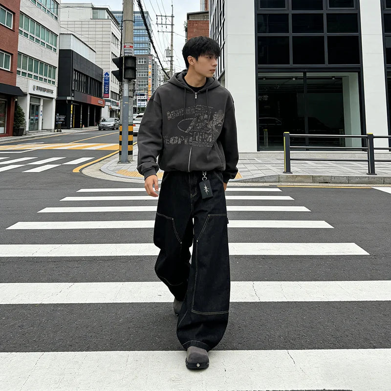 Rove Solid Black Denim V5 Super Baggy